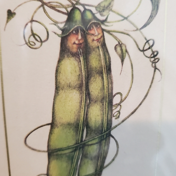 Whimsical "Two peas in a pod" picture in Frame - Picture 3 of 8